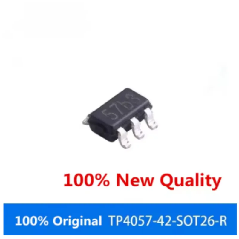 20PCS TP4057-42-SOT26-R TP4059 TP4062  4.2V 500mA/600mA Li-ion Battery Charger IC SOT-23-6 Original New