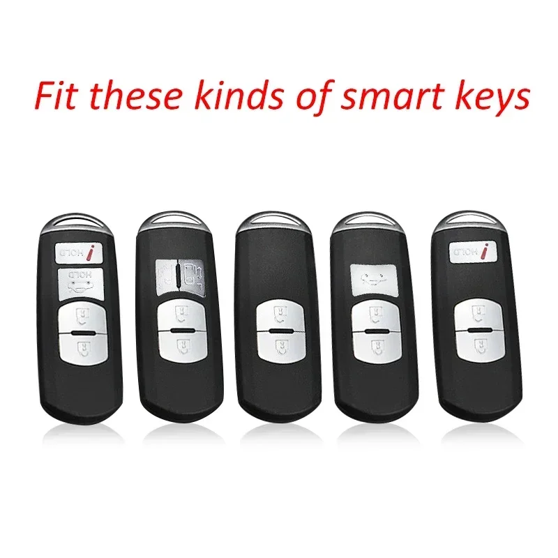 Metal Carbon Fiber Car Smart Key Fob Chain Case Cover Accessories For Mazda 2 3 6 CX-3 CX-5 CX-9 MX-5 Toyota Yaris DJ DL BM BN