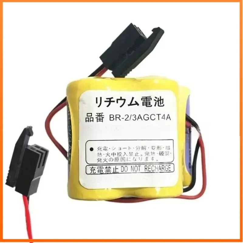 BR-2/3AGCT4A 6V Backup Lithium Battery Black Plug for FANUC Machining Center