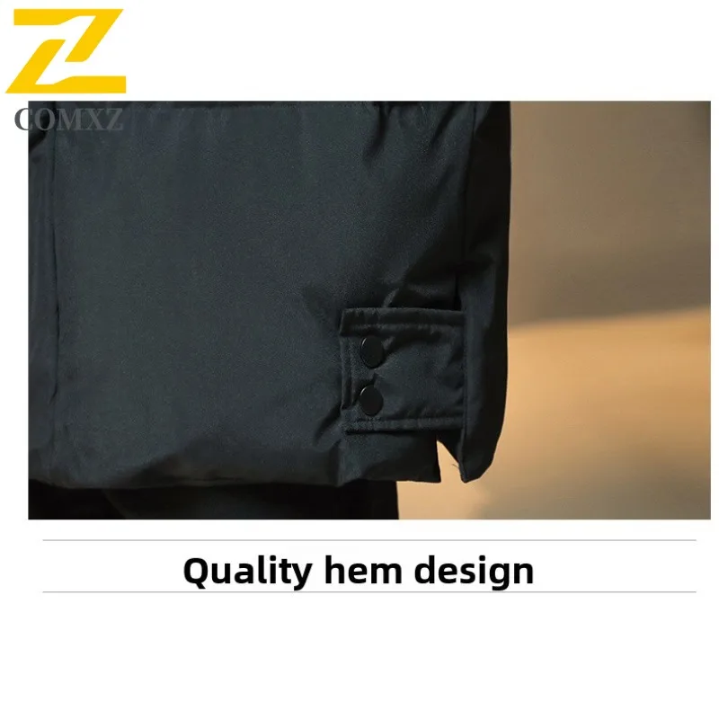 COMXZ Plus Size Padding Coat Mid-Length Solid Color Hood Korean Style Parka Loose Thickened Warm Coat Autumn Winter Trench Coat