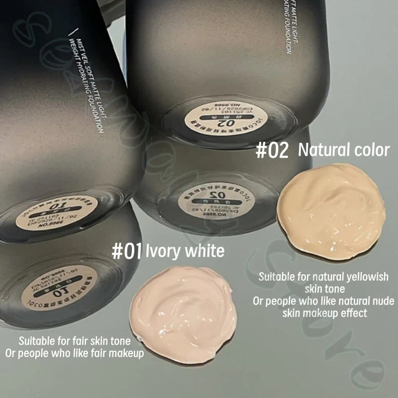JOCO soft light moisturizing liquid foundation lasts for coverage, evens skin tone, hides pores, and has a light texture