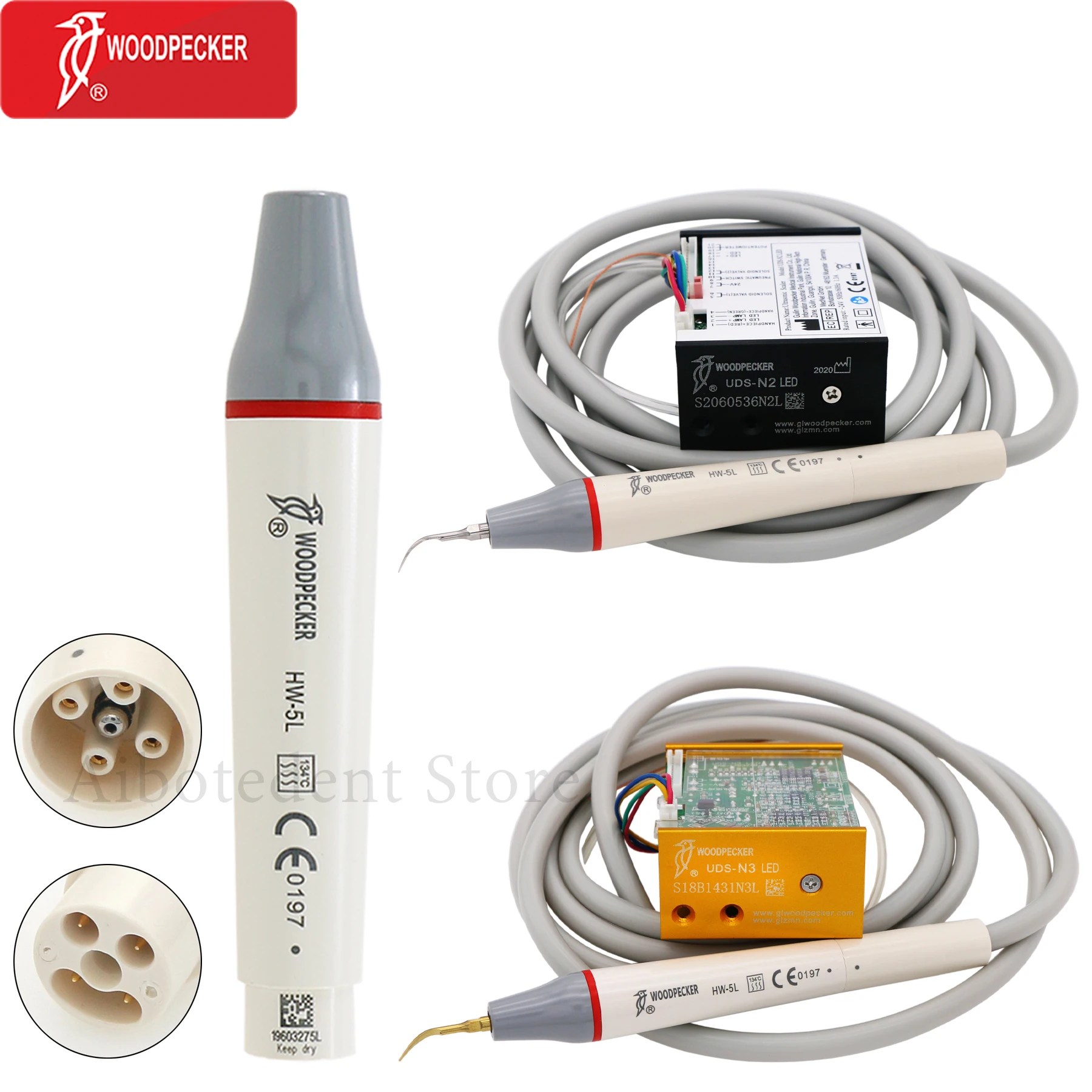 Woodpecker Dental Ultrasonic Scaler Built in UDS N2/N3 LED Scaler HW-5L LED Handpiece Fit EMS