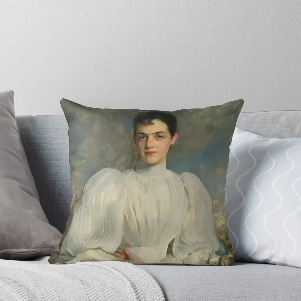 

Vintage John Singer Sargent - Portrait of Elsie Wagg c1898 Fine Art Throw Pillow covers for pillows Sofa Cover pillow