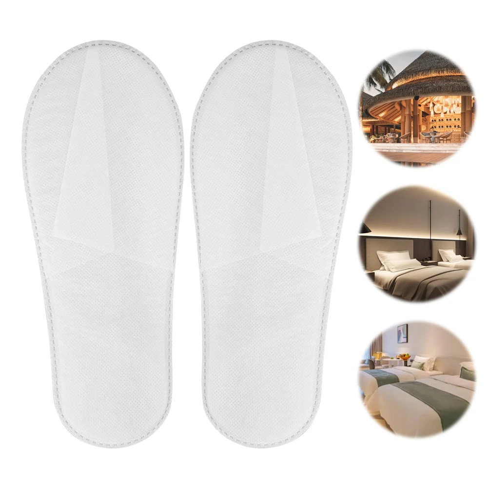 

1-50Pairs Disposable Slippers Non-Woven Fabric Hotel Slippers Brushed Plush Closed-toe Spa Slippers Suitable For Families Hotel