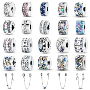 925 Sterling Silber Closeure CZ Pave Charms Clip, Daisy Perlen Stopper, Sicherheitskette, passt Original -Pandora -Armband, Schmuck, Schmuck 12 Hauptverkäufe Pandora Silver 925 Schließung - №12