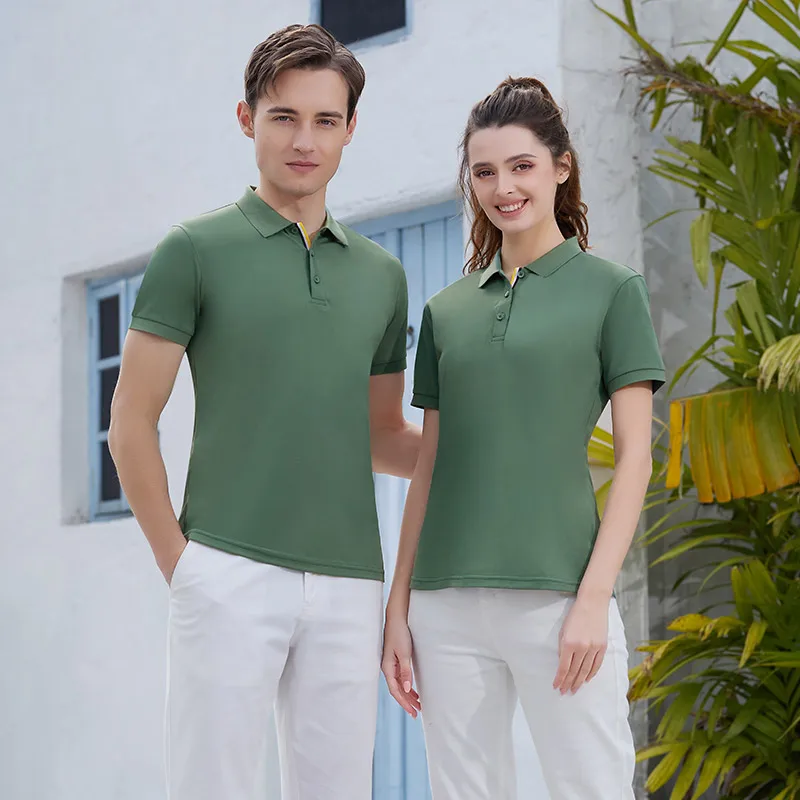 Official Slim Variety of Popular Female and male Polos All Color OL type Business Practicable T-shirt