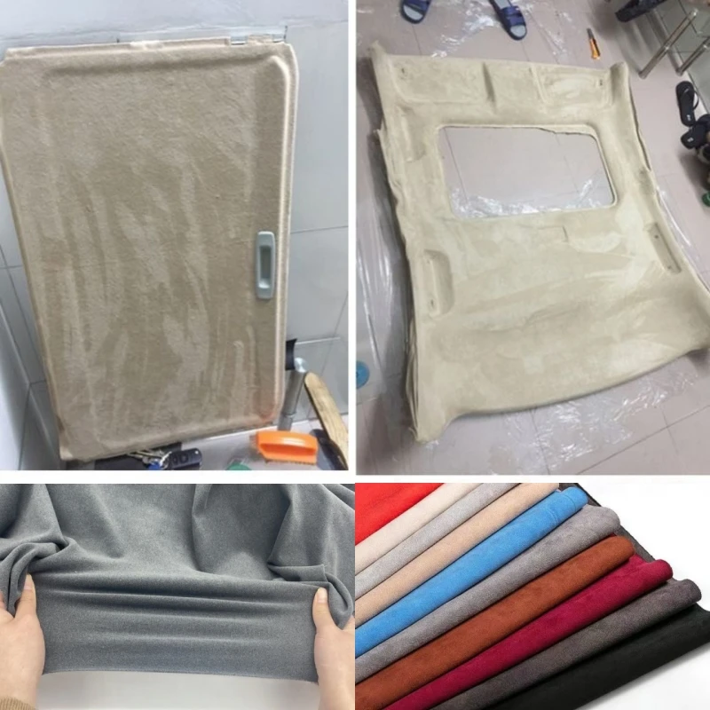 

1.2mm Thick Suede Upholstery Fabric Soft Micro-Suede Material for Car Headliner Replacement Sofa Pillows Home Decor Repair DIY