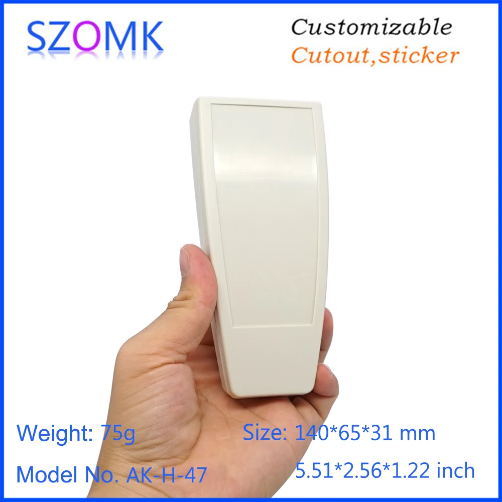 1Piece hot sales SZOMK 2x AA battery plastic box handheld for electronics project customizable abs instrument box