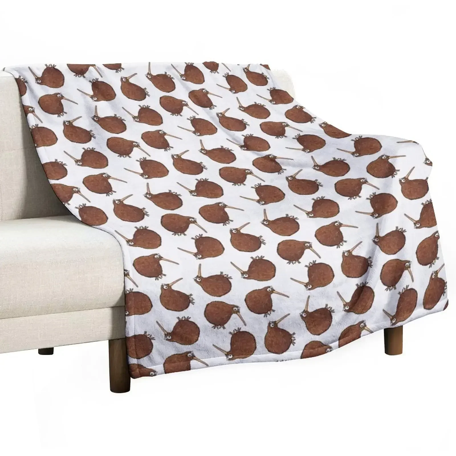 Cutest Kiwi - clock ft. Te Reo Maori numbers Throw Blanket Flannel Fabric Sofa Blankets