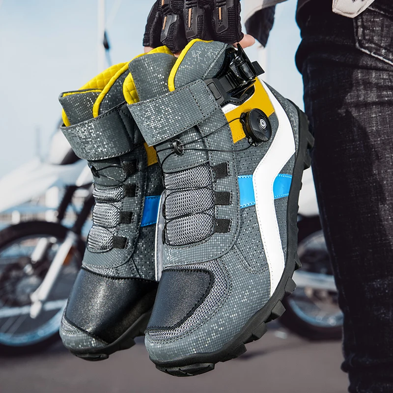 Ultra-fine New Breathable Anti-slip Wear Increase Motorcycle Riding Ankle Shoes Cycling Leisure Protective Boots Fiber Leather