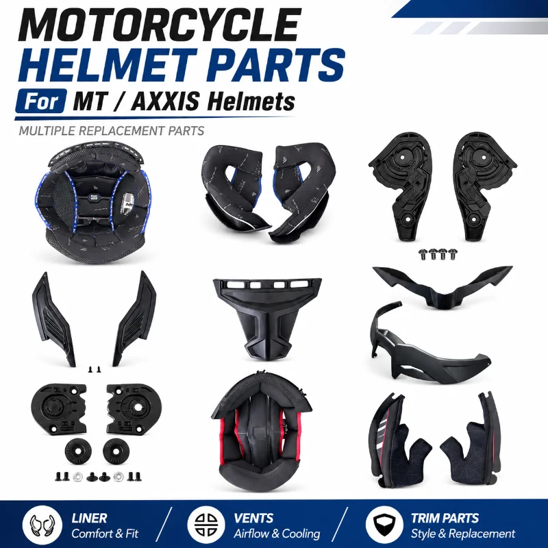 Motorcycle Helmet Replacement Parts Inner Liner Cheek Pads Air Vent Rear Spoiler Trim Accessories