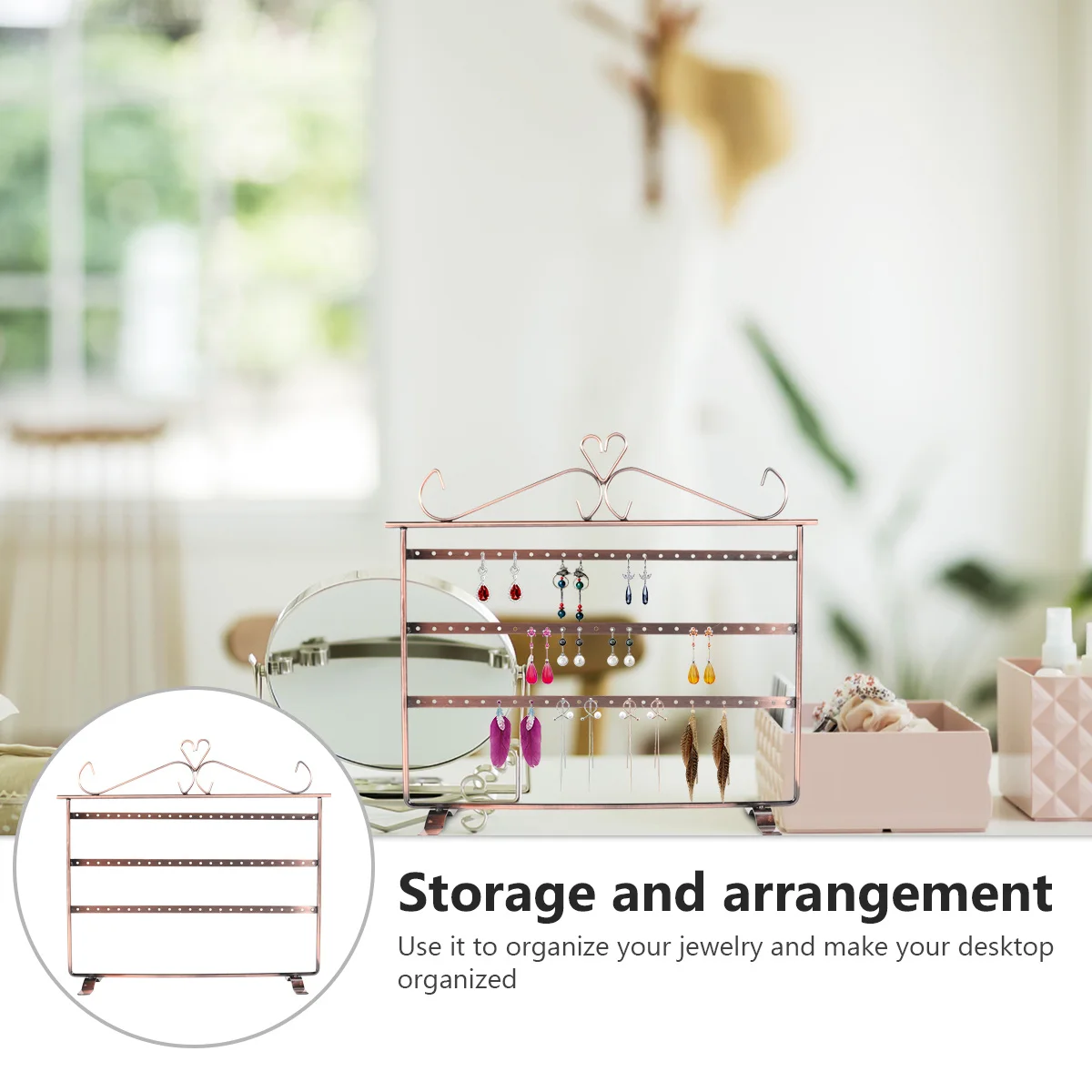 

1Pcs Earring Display Stand Metal Three Layers Organizer for Jewelry Desktop Home Showcase Storage Rack Earring Display Stand
