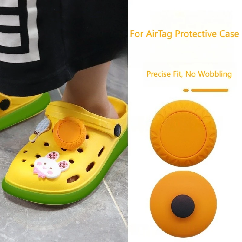 

For Apple AirTag Anti-Lost Tracker - Durable Waterproof Silicone Case for Pets Kids Crocs - Snug Secure Fit