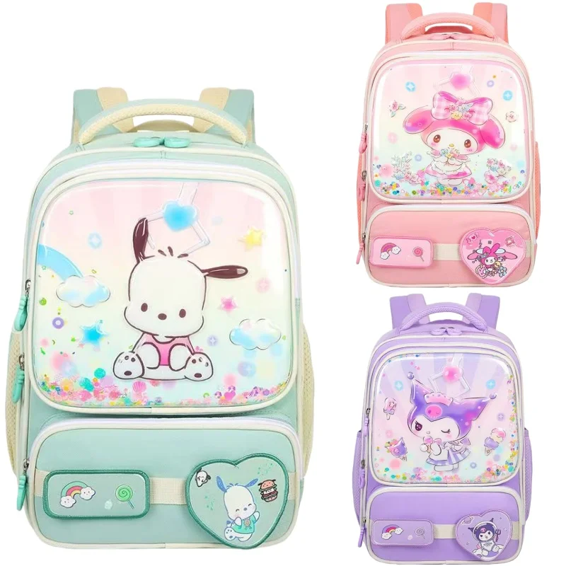

Эргономичный рюкзак Sanrio Pochacco, школьный рюкзак, детская легкая дорожная сумка Kuromi, праздничный подарок, периферийные устройства в стиле аниме