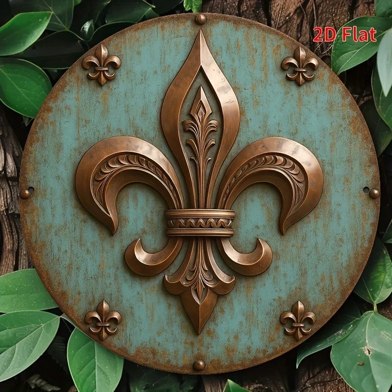 2D Flat - 1pc 8 X 8 Inches (20 X 20 Cm) 2D Flat Sign / Iris / Metal Tin Sign - Round Aluminum Wall Art, Durable, Windproof And W