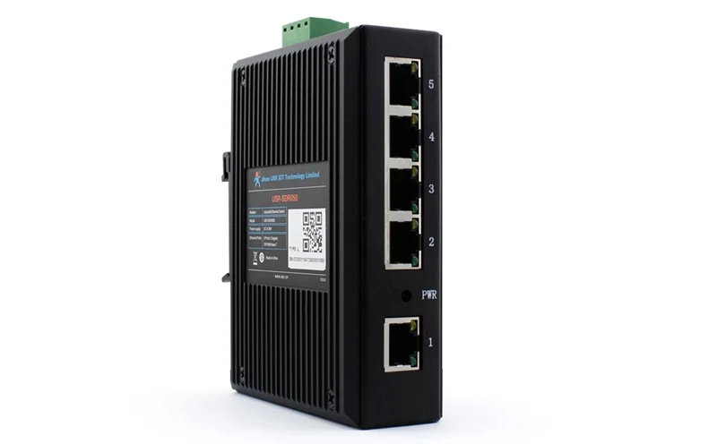 

5 Port 10/100M USR-SDR050-L Industrial Ethernet Switches Network LAN Expansion DC9-36V Support Natural Heat Dissipation DIN-Rail