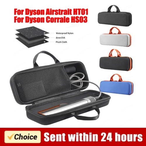 Imagen 1 del producto Estuche de transporte duro EVA, bolsa de almacenamiento de viaje portátil antiarañazos a prueba de golpes para alisador de pelo Dyson Airstrait HT01