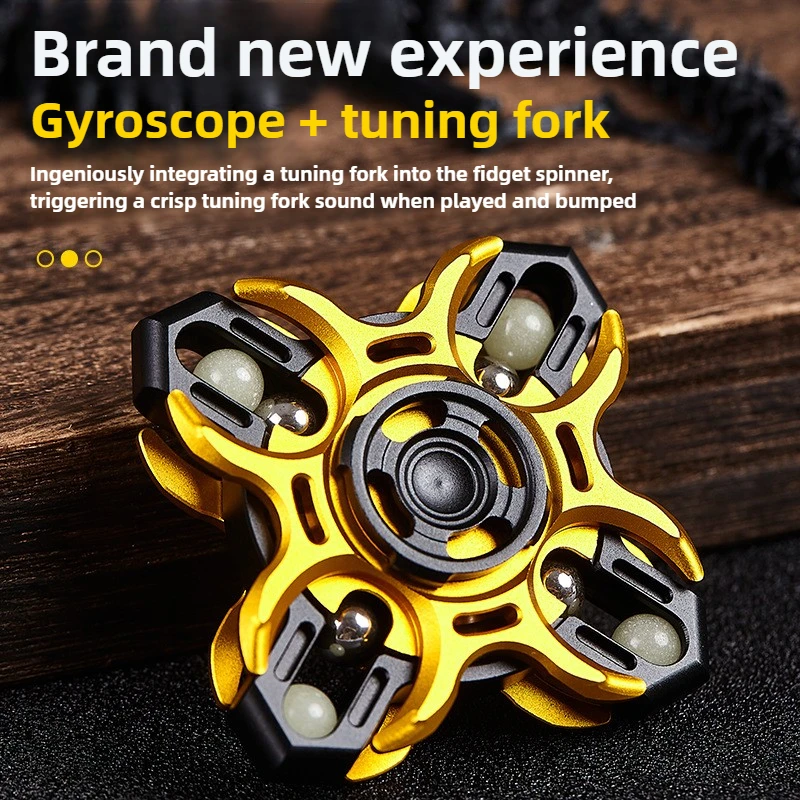 God Realm EDC Aluminum Alloy Linkage 4-Page Mechanical Metal Fidget Spinner Decompression Toy