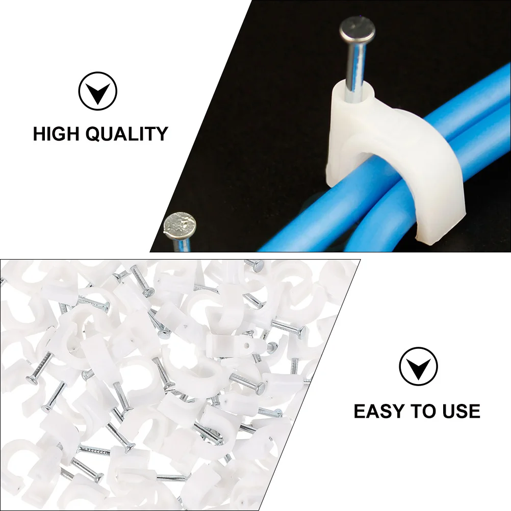 

400Pcs Wall Wire Cable Clips Set 4Mm 6Mm 8Mm 10Mm Multi Size Broadband Line Fixed Buckle for Neat and Tidy Cable Organization