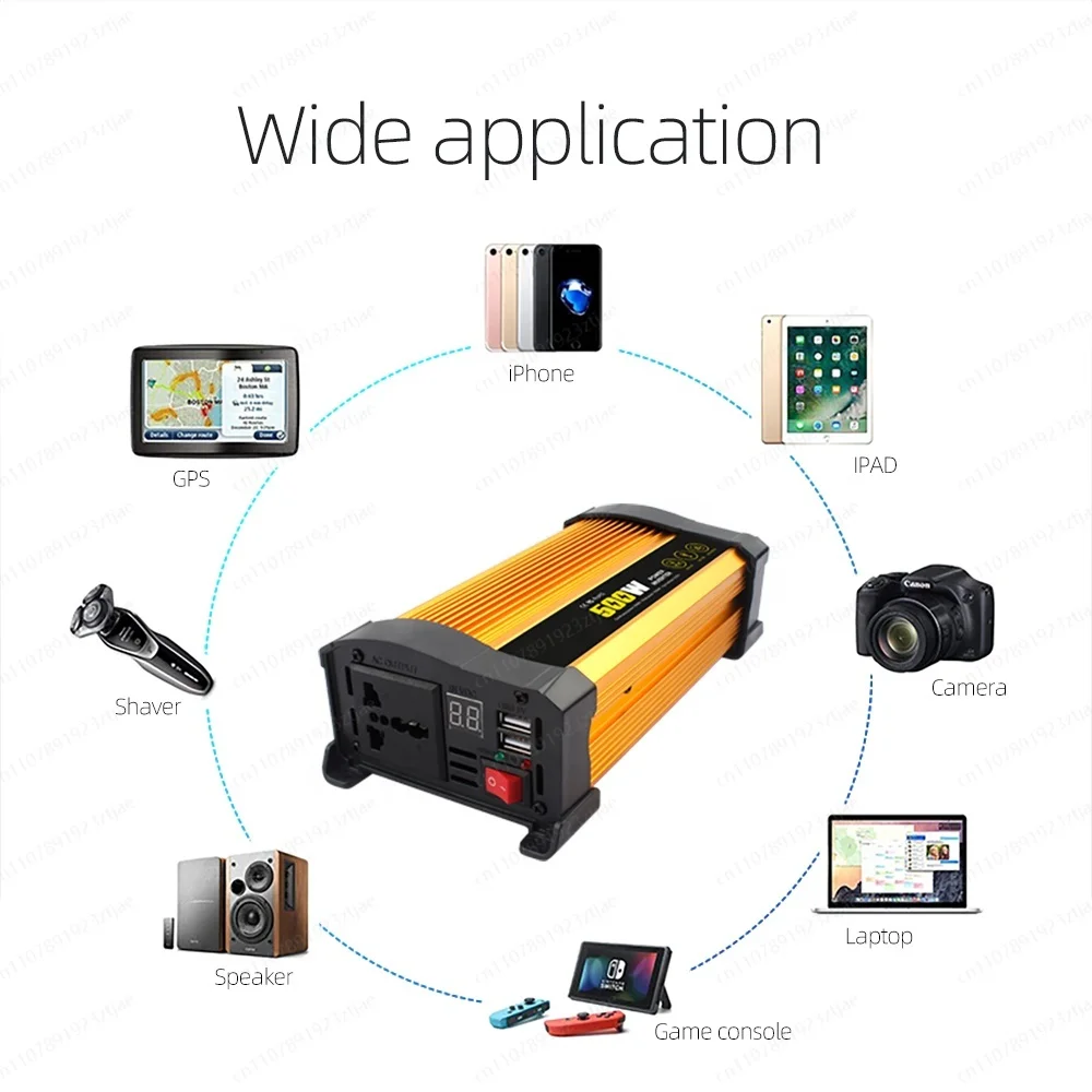 500W Digital Display Car Power Inverter Factory Sale Home Inverter 12V 230V DC AC Battery Voltage Modified Sine Wave 50Hz Output - view 4