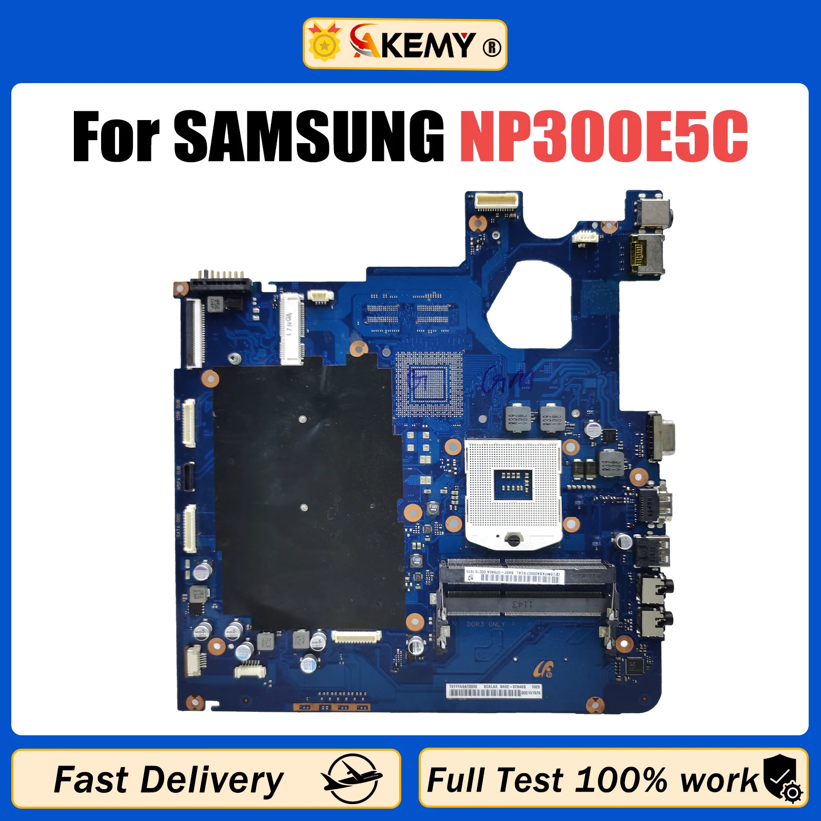 AKEMY For Samsung NP300E5C Laptop Motherboard HM70 BA41-01978A BA92-11480A Tested Good