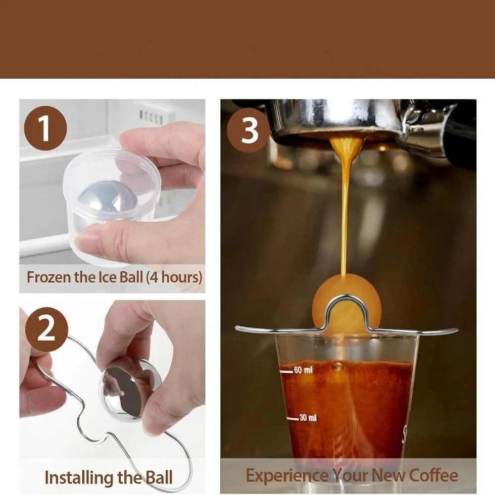 

1/2Pcs Stainless Steel Frozen Ball 38mm Silver Espresso Chilling Ball 55mm Espresso Cooler Espresso Machine Accessories