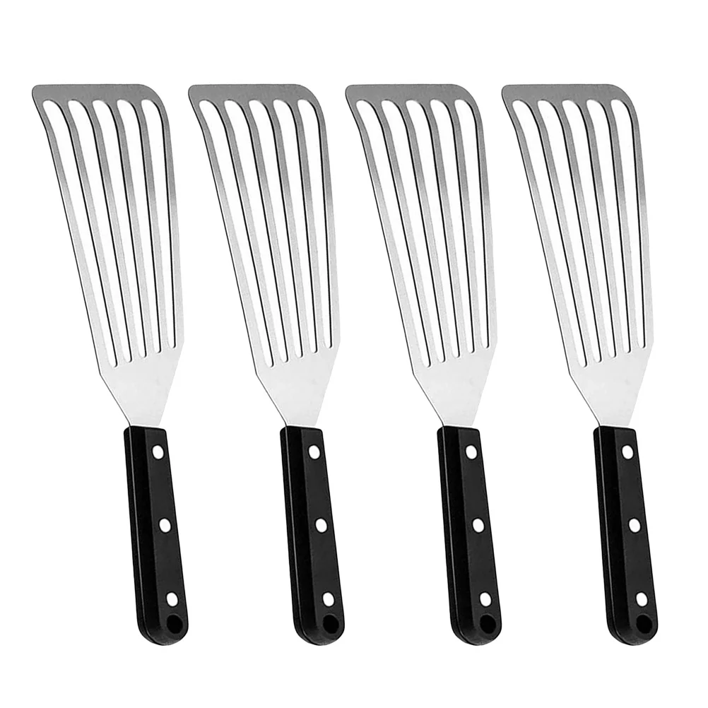 4Pcs Stainless Steel Fish Spatula Set Portable Kitchen Frying Spatula Multi-Use Cooking Shovel Steak Cooking Accessory