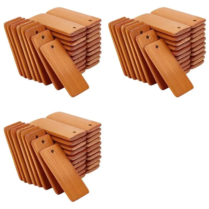 

【ELECTRONIC-ACCESSORIES】360PCS Wooden Tags Key Ring Blanks Rectangle Engraving Blanks Natural Wood Key Ring Tag For Keychain Win