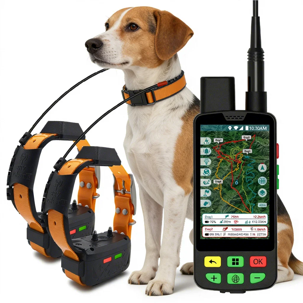 MSESEEK Industrial Dog Collar GPS Tracker: 15KM VHF/4G Dual-Network + 20-Dog Simultaneous Tracking & IP68 Waterproof Constructio