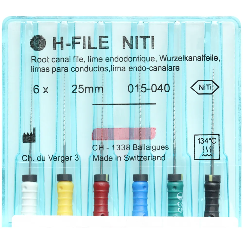 5 Packs 21/25mm 15-40 Dental H-FILE NiTi Flexible Endo Root Canal H Files Hand Use Endodontic Nickel Titanium Dentistry Supplies