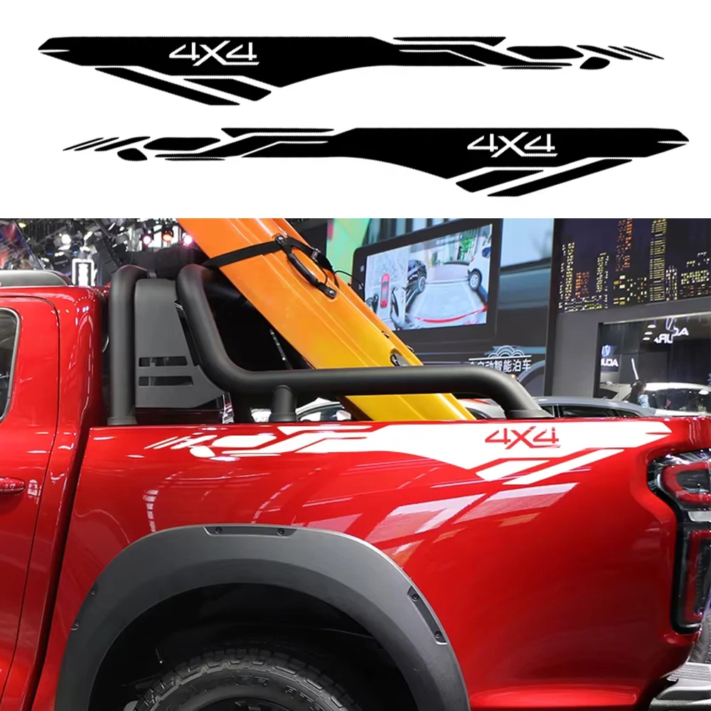 Car Trunk Side Stickers Graphics 4X4 Decor Decal Pickup Back Tub Vinyl Cover For Toyota Hilux Dodge Ram Isuzu Dmax Ford F150