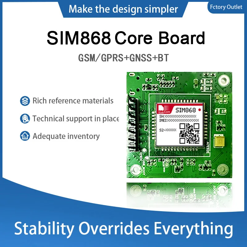 SIMCOM SIM868 Core Board GSM/GPRS Module Support GNSS+BT Modem Development breakout kit with antenna