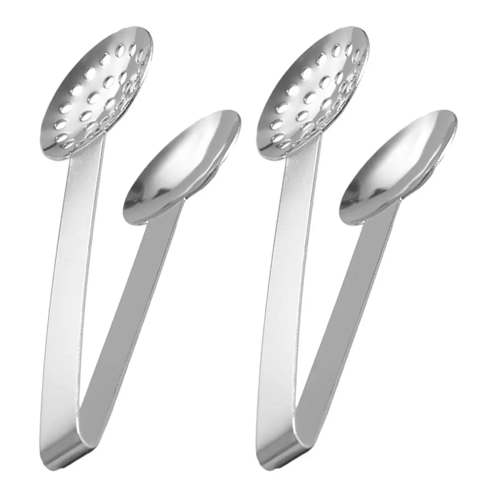 

2 Pcs Stainless Steel Tea Clip Food Grade Multifunctional Kitchen Tool Sugar Tongs Coffee Serving Dessert Ice Cube Lemon H