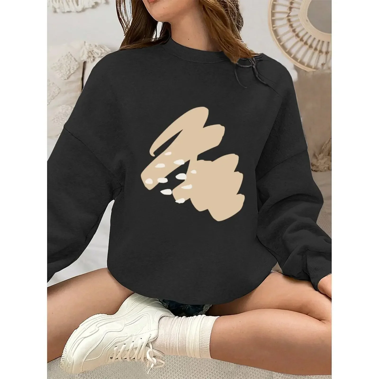 

Women's Sweatshirts O-Neck Loose Casual Sports Pullovers Comfortable Velvet Long Sleeve Sweater Winter Woman Clothes 2025