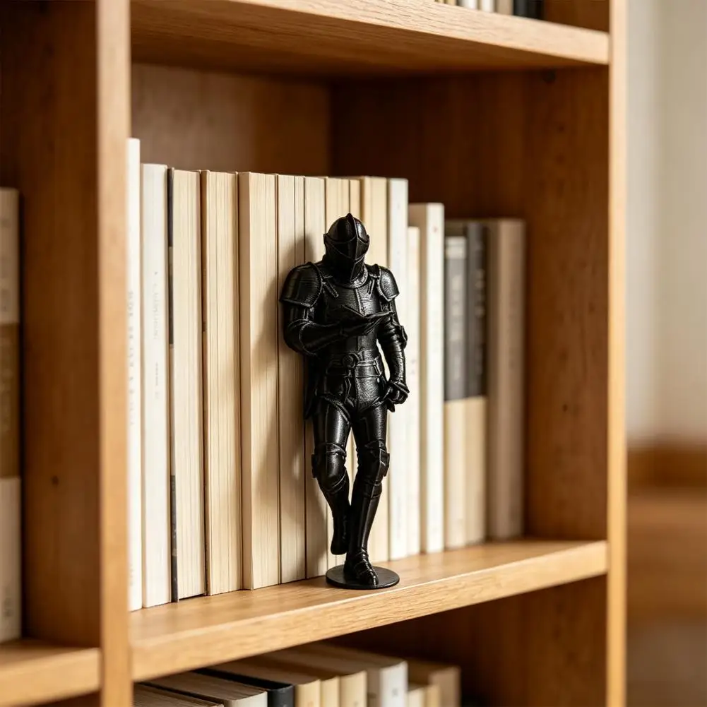 Knight Statue Knight Bookshelf Decor Armored Gothic Statue Fantasy Library Figurine for Book Lovers Unique Desktop Ornament Gift