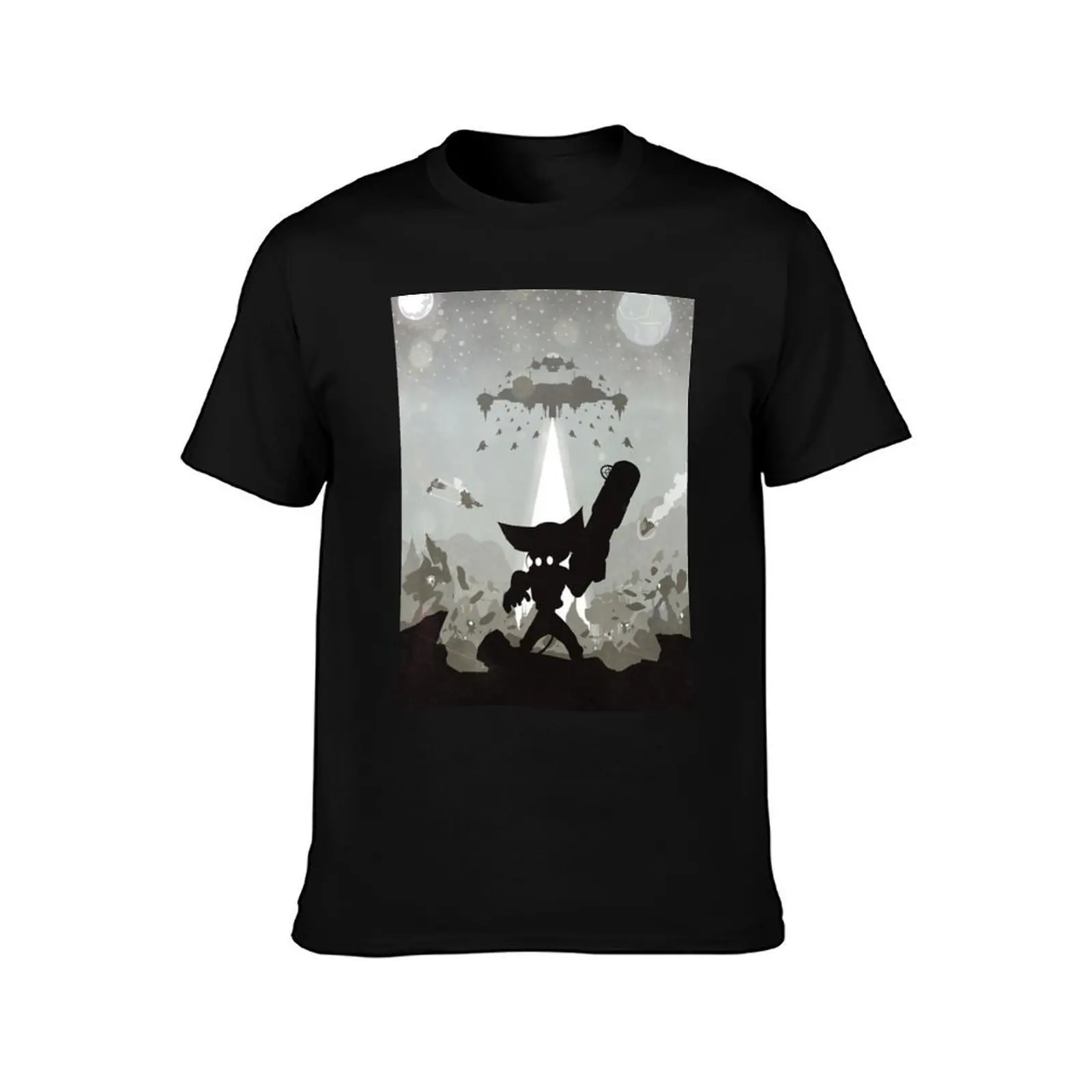 Ratchet and Clank - Showdown T-Shirt, Summer Casual Cotton Tee, Oversized Streetwear Tops, Vintage Graphic Print, 100% Cotton