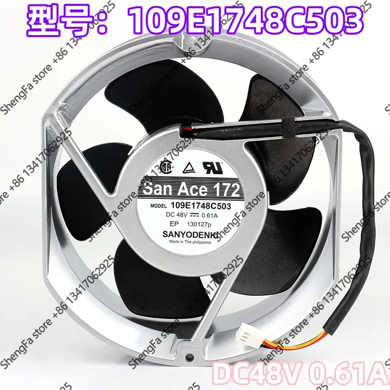Cooling fan New Sanyo DC48V 0.61A AC EC 17251 17CM 172X150X51MM Waterproof cabinet Variable pressure box 109E1748C503