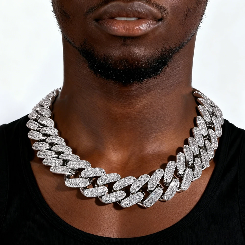 

ICEC 26MM Miami Cuban Chain Hiphop Necklace Full Micro Paved Cubic Zirconia 5A+ Baguettecz Cut CA Fashion Repper Jewlry Rock