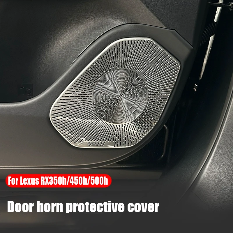 

For Lexus RX350h/450h/500h 2023 Automotive interior door stainless steel black titanium silver horn protective cover decoration