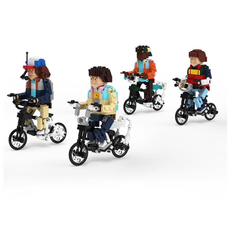 4 in 1 Doll's Bicycle Building Block Set For Strangered Things Bike Weird Tales Idea Bricks Toy Kids Birthday XMAS Adults Gift