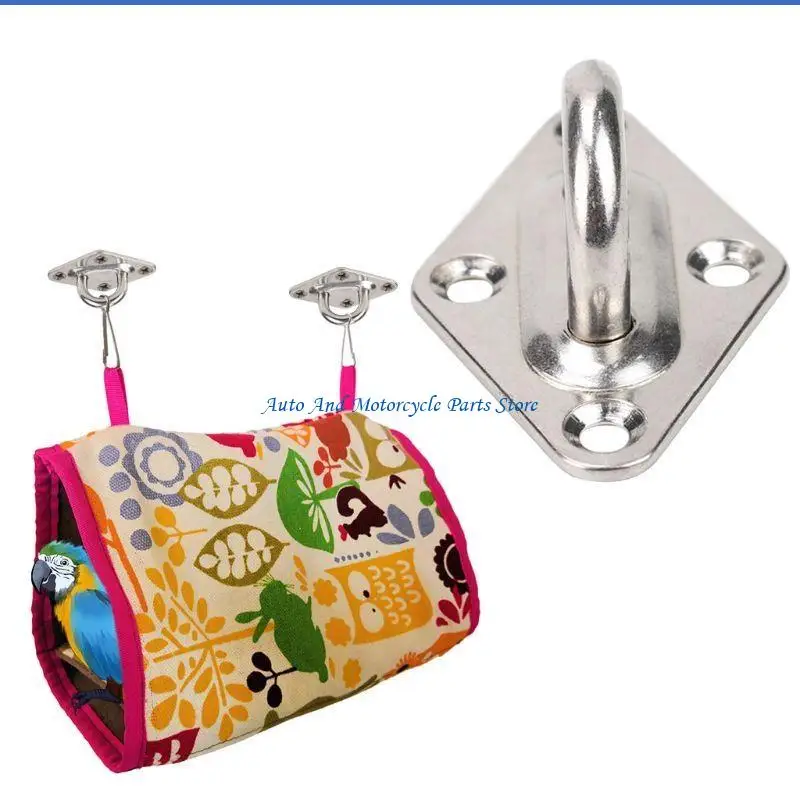 

P9FD 4pcs Ceiling Wall Mount Hook Heavy Duty Pad Eye Plate 304 Stainless Steel