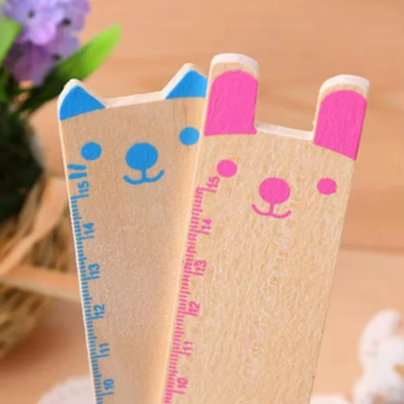 1PCS/lot Cute Animal Design Wooden Bookmarker Ruler Kids' Teenagers' Gift Book Mark Wholesale Study Stationery kawaii ruler