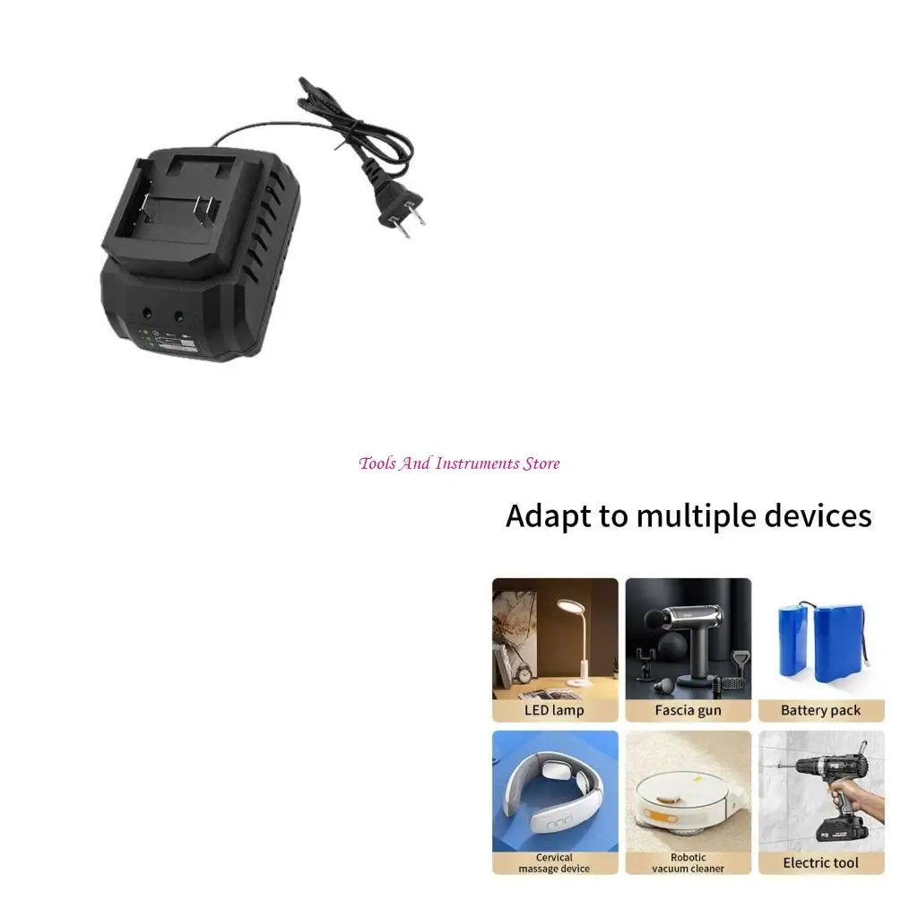 

Universal 21V Electric Cordless Power Tool Lithium Battery Chargers Base with LED Replacement High Efficiency C7AC