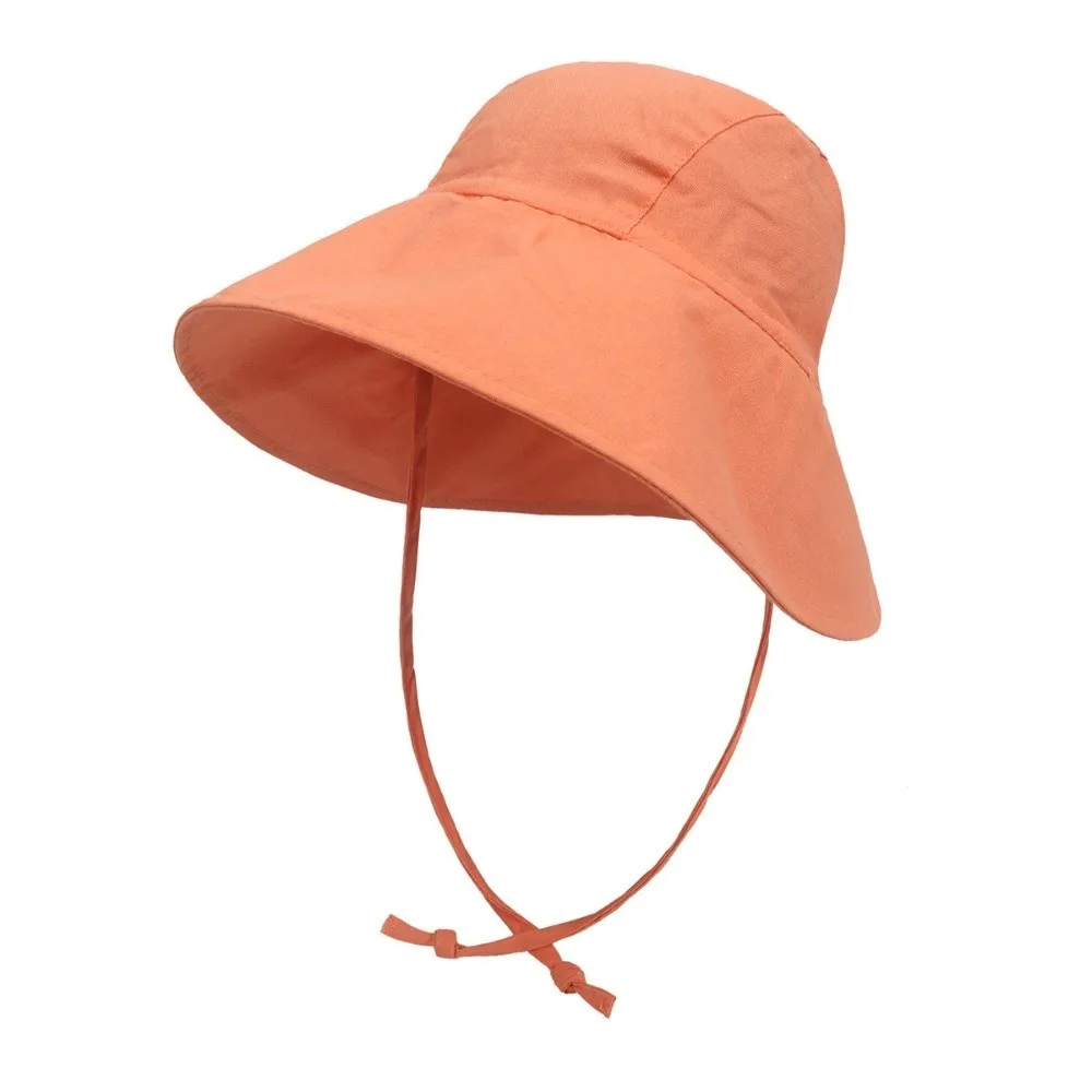 

Kids Cotton Material Baby Sun Hat Big Brim Solid Color Kids Bucket Hat UV Protection Breathable Children Panama Cap Outdoor Use