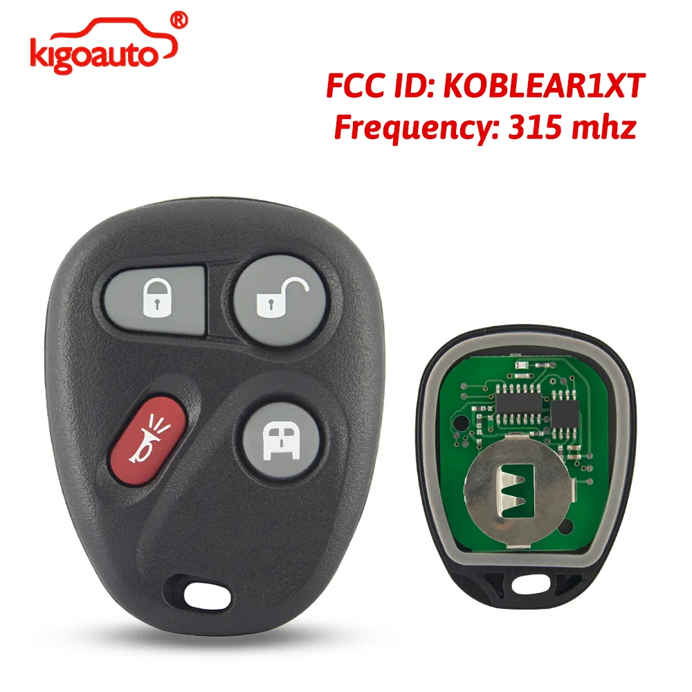 KIGOAUTO FCC KOBLEAR1XT Remote Fob 4 Button 315 Mhz For 2003-2007 Chevrolet GMC PN: 15752330