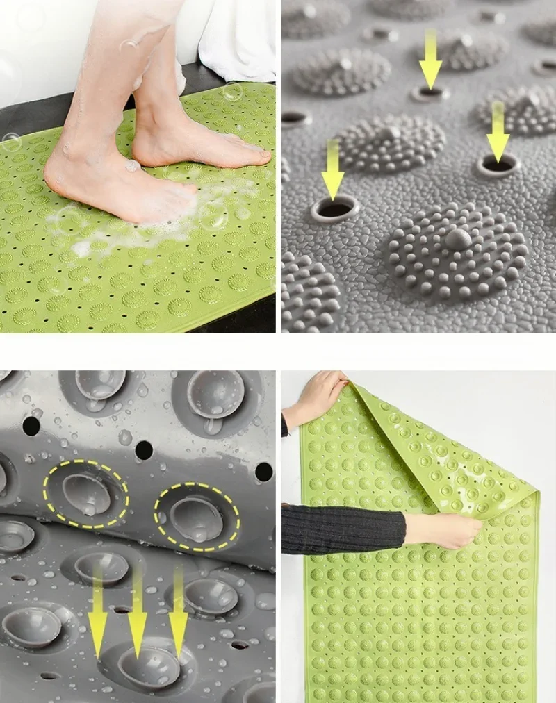 Non-slip Bath Mat With Suction Cups Bathroom Rug Bathroom Accessories Pvc Bath Rug Kitchen Carpet Kitchen Accessories Bath Mats