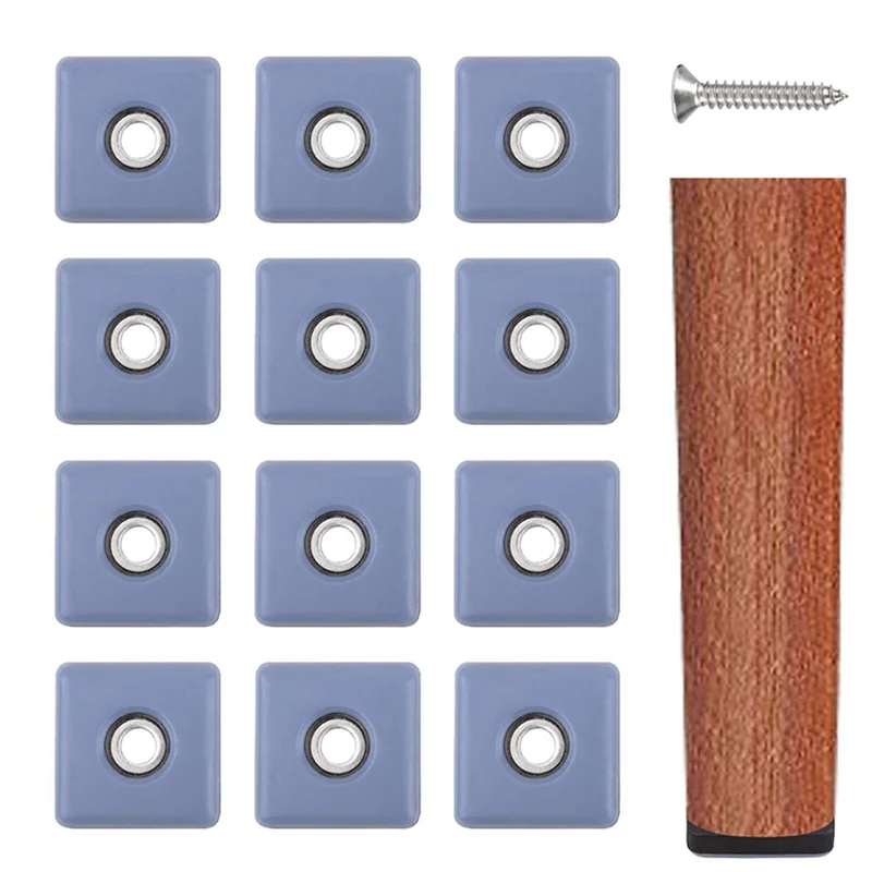 

【Price-Drop!】48Pcs Furniture Sliders 30Mm Furniture Leg Protectors With Screws Square Chair Leg Protectors Furniture Glide Pads