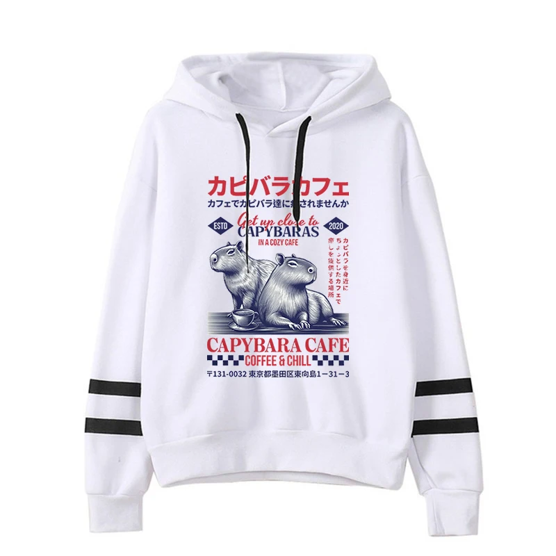 

Capybara Lover Gift Casual Hoodies Capybara Cafe Print Women Harajuku Fashion Streetwear Hoodie Capybara Essential Sweatshirts