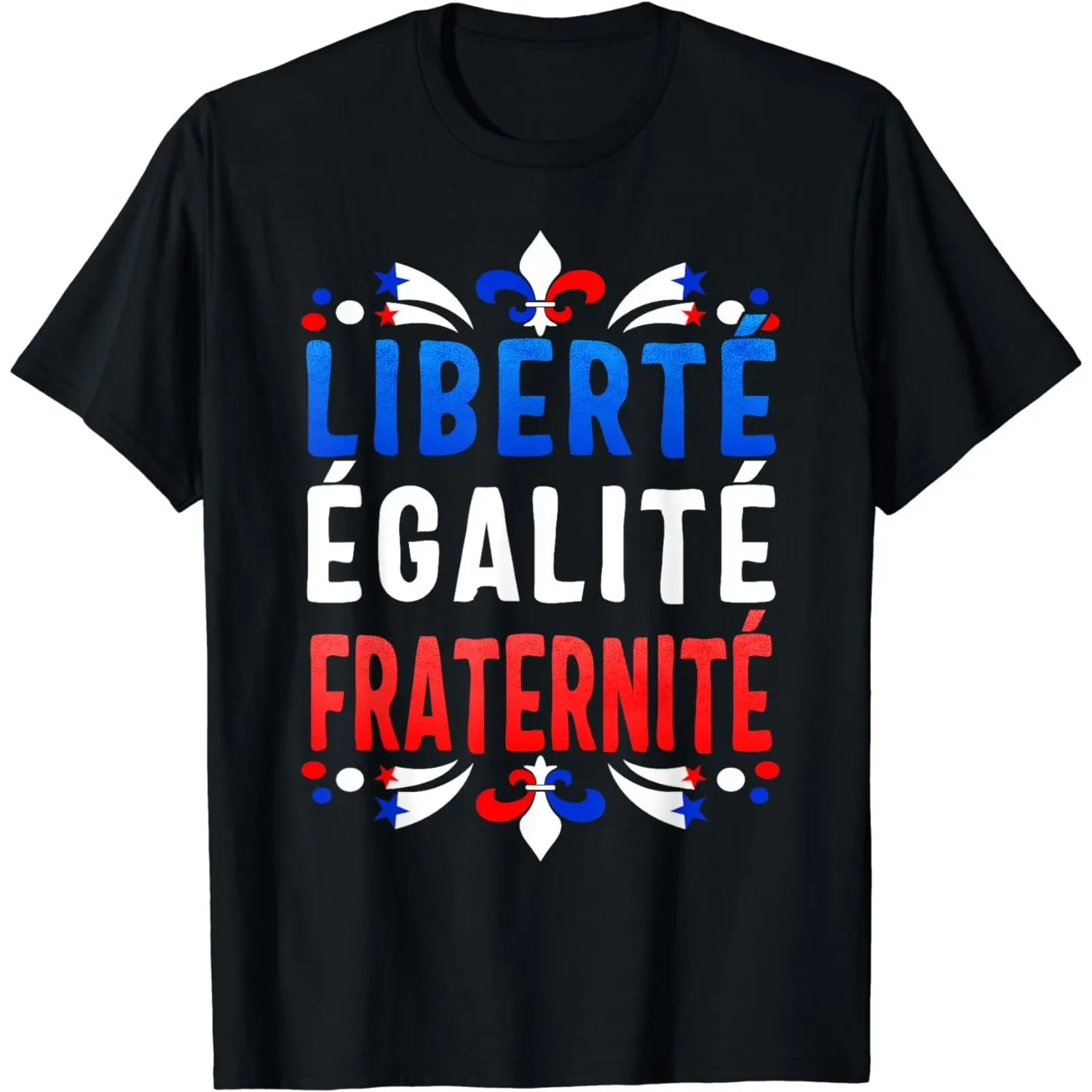 Liberty Equality Fraternity French Graphic Cotton Short Sleeve Round Neck T-Shirt for Men