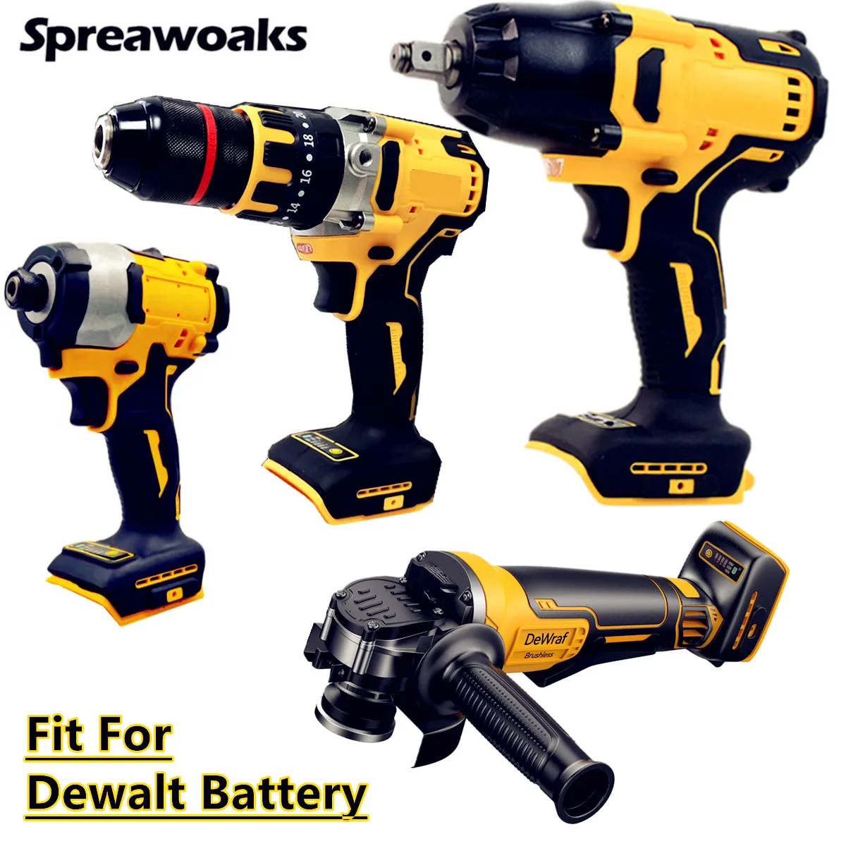 

Fit For Dewalt 20V Battery Power Tools Cordless Angle Grinder Electric Drill Impact Wrench Impact Driver Air Blower Chainsaw